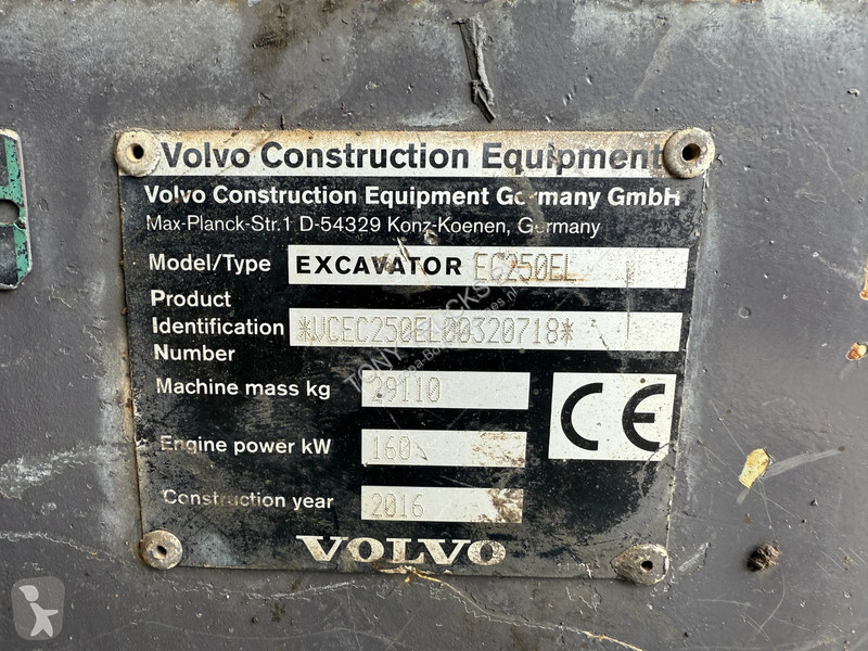 Skovl Volvo 250EL Excavator Hammerline Quick...