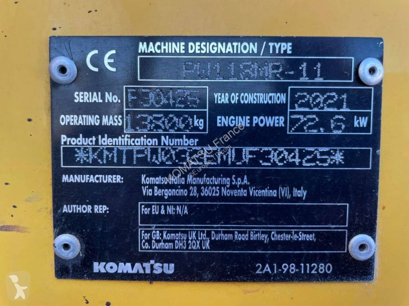 Rýpadlo Komatsu PW118MR-11