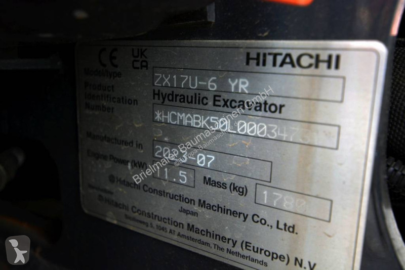 Excavadora Hitachi ZX 17 U-6
