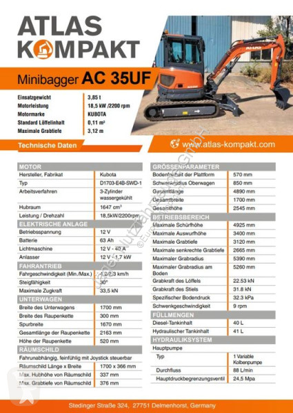 Excavadora Atlas AC 35 UF - Netto....