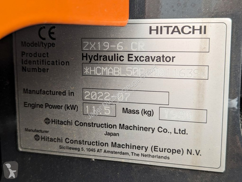 Escavadora Hitachi ZX 19, Bagger, Minibagger,...