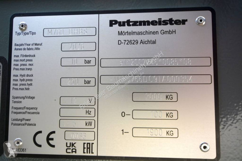 Betonárske zariadenie Putzmeister M 760 DHBS