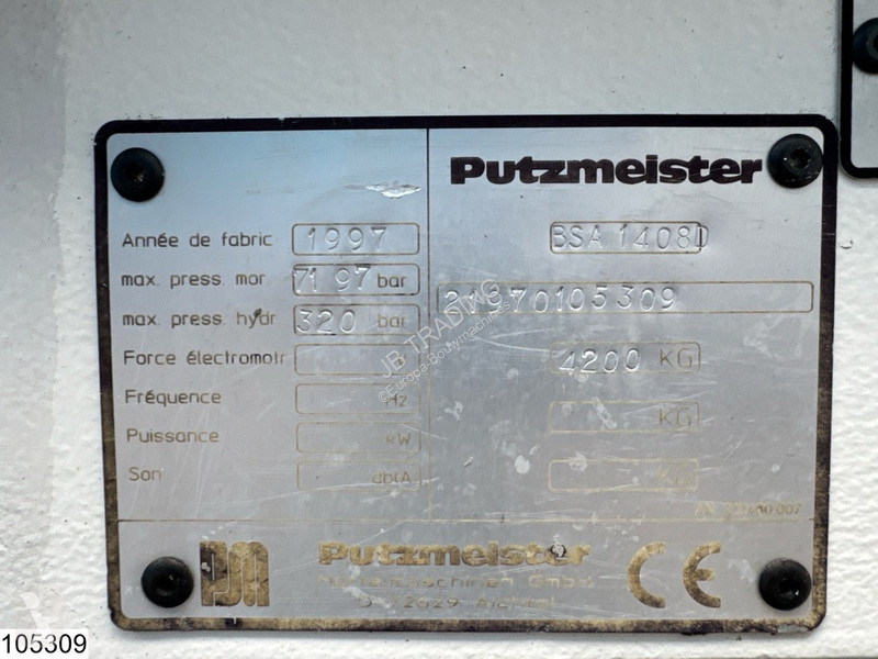 Hormigón Putzmeister BSA 1408D Putzmeister BSA...