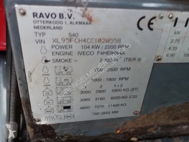 آلة لصيانة الطرق Ravo 540 SWEEPER,EURO5,AIRCO