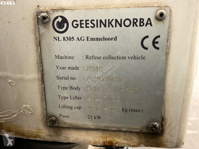 Engin de voirie DAF FAG  290 Euro 6 Geesink 17m³