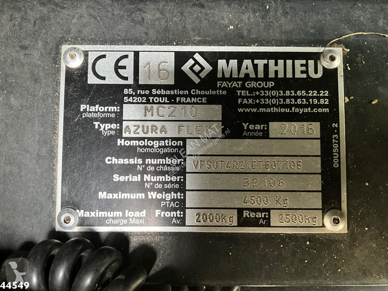 Gemeentevoertuig Mathieu MC 210 Flex Euro 6...