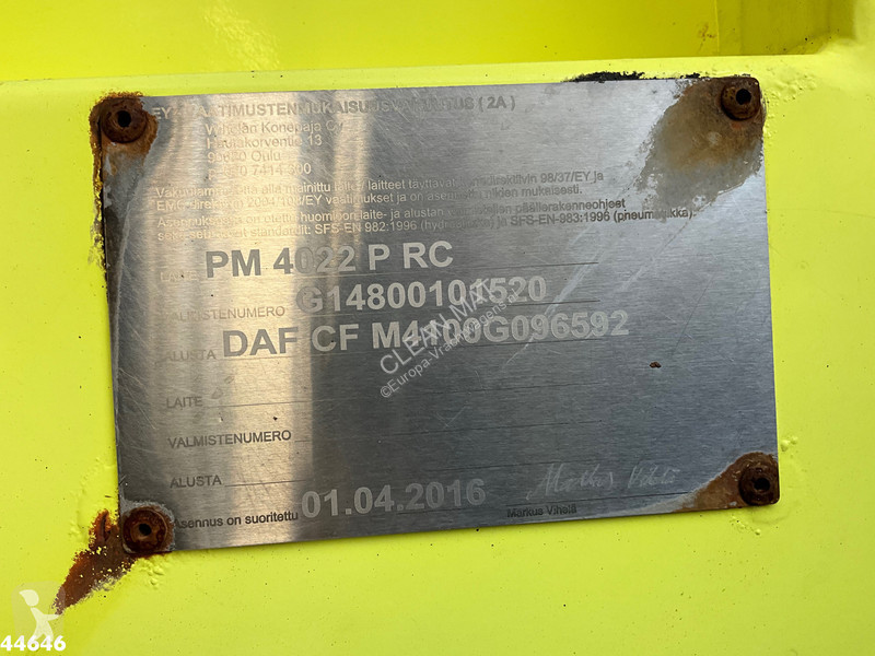 Vägmaskiner DAF FA  340 Euro 6 NTM 14.6m³ + PM...