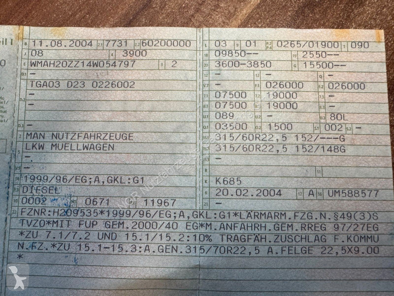 Engin de voirie MAN 6X2 Müllwagen
