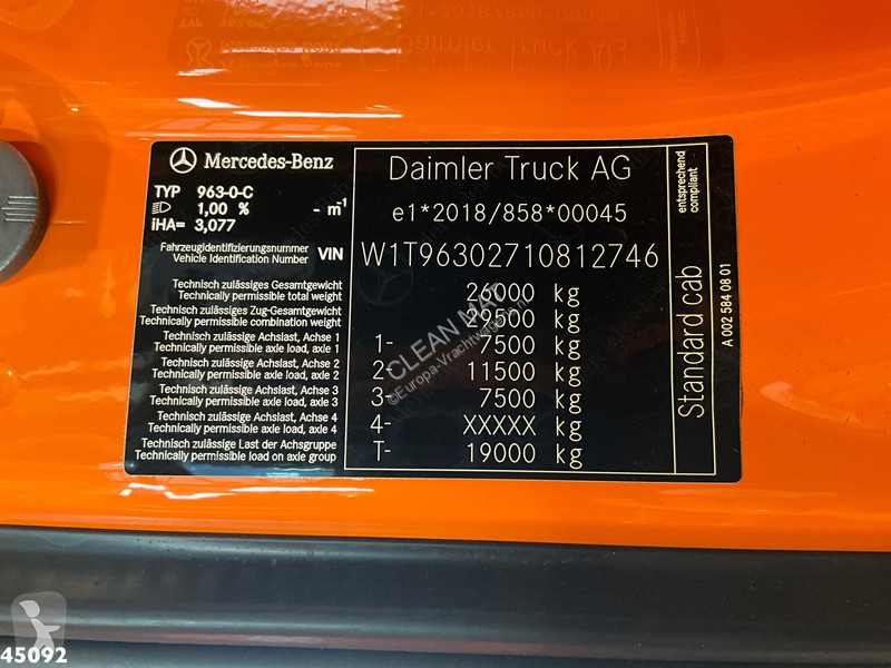 Silniční stroje Mercedes 2533 Euro 6 Zoeller 22m³