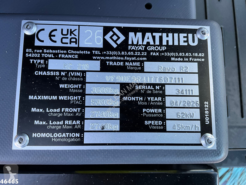 آلة لصيانة الطرق Mathieu MC 210 Flex Euro 6...