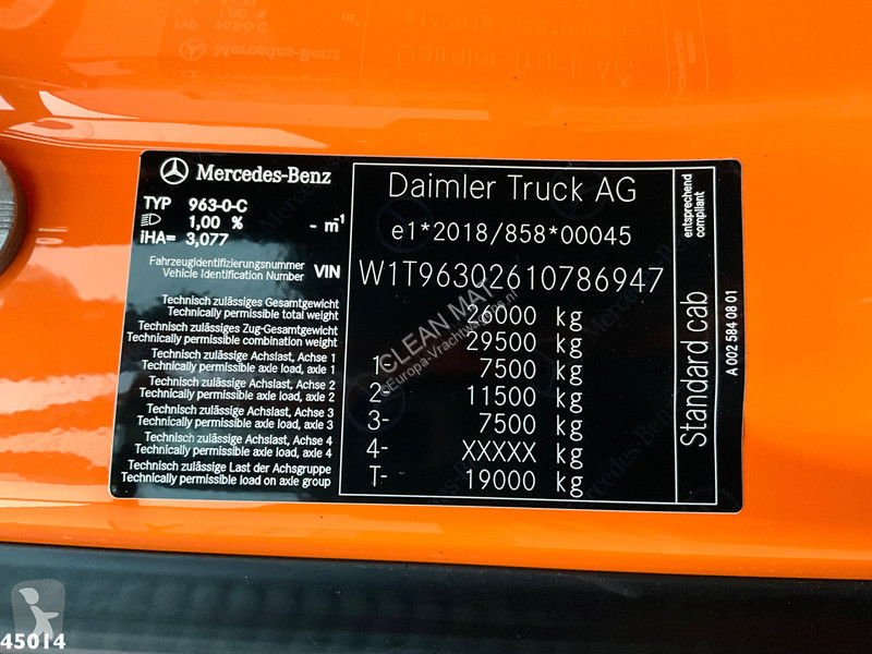 Silniční stroje Mercedes 2533 Euro 6 Zoeller 22m³