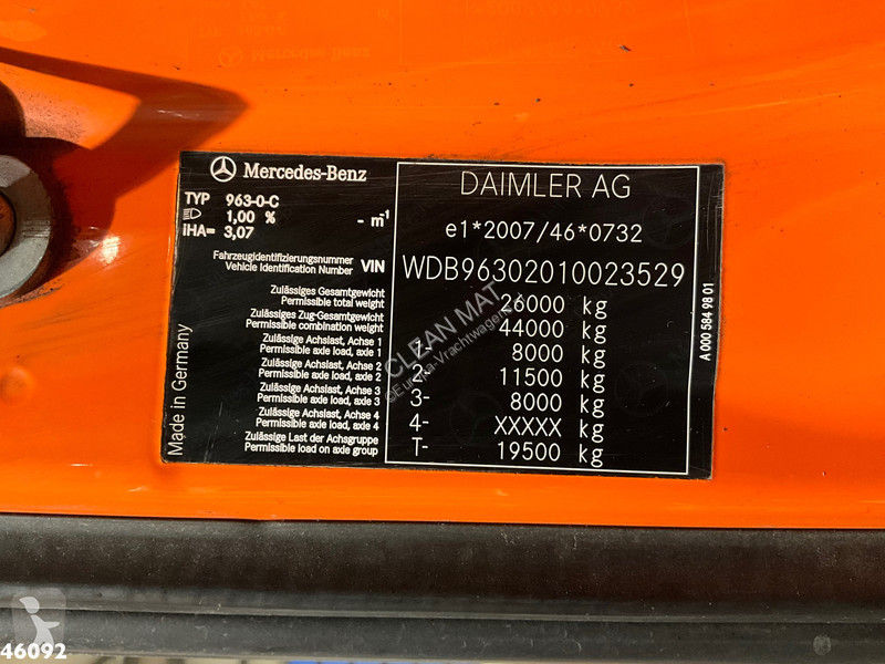 Engin de voirie Mercedes 2633 Euro 6 VDK 22m³