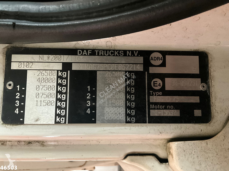 آلة لصيانة الطرق DAF FAG CF 310 Geesink 20m³