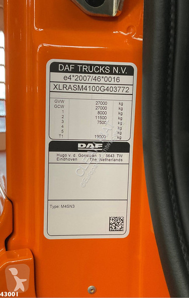Vägmaskiner DAF FAN  340 VDK 23m³ AE Weighing...