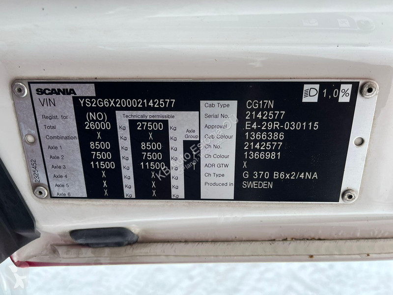Engin de voirie Scania 370 6x2/4 NTM K-2B-HB...