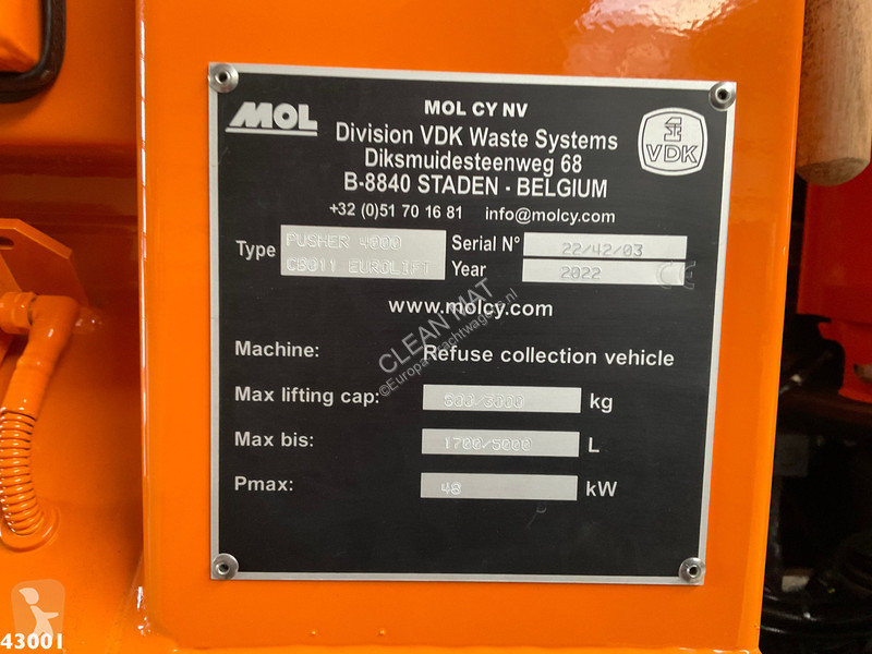 Vägmaskiner DAF FAN  340 VDK 23m³ AE Weighing...
