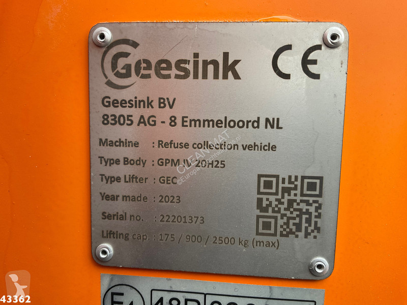 Silniční stroje DAF G XD 340 Geesink 20m³