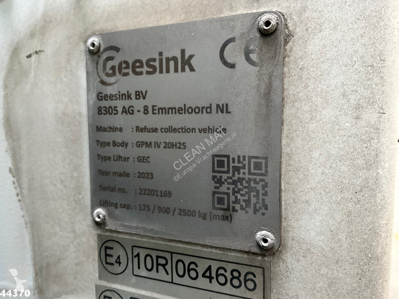Gemeentevoertuig DAF G XD 340 Euro 6 Geesink 20m³