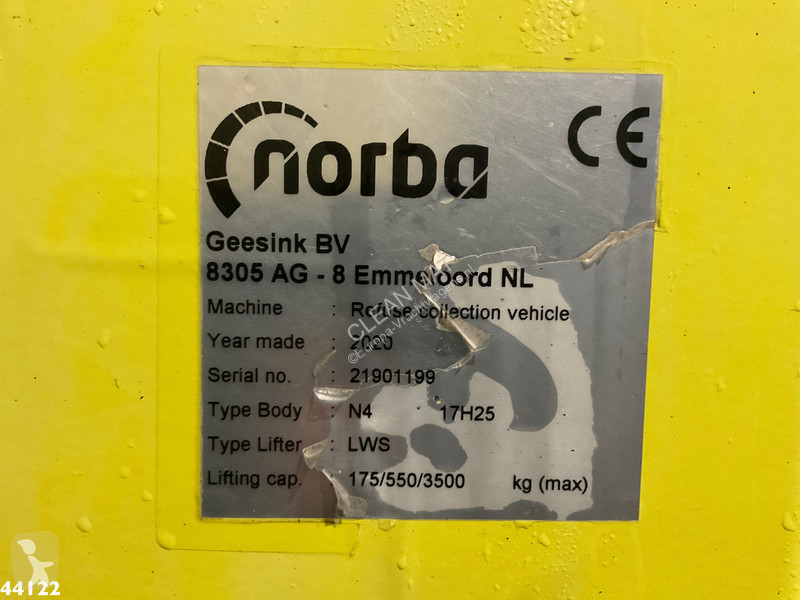 آلة لصيانة الطرق DAF FA  340 Euro 6 Norba 17 m³...