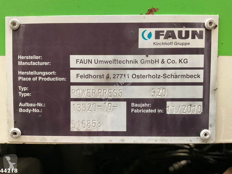 Vägmaskiner DAF FAG CF 250 Faun 20m³