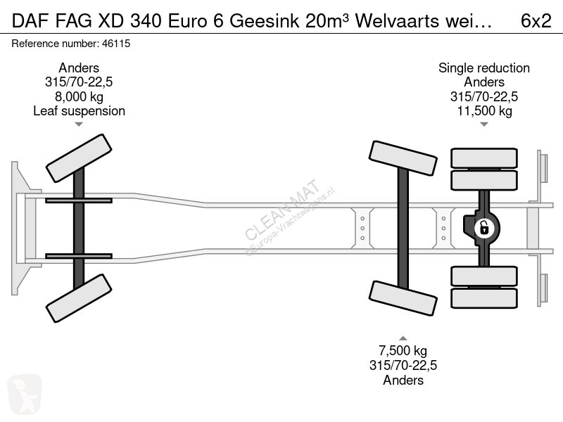 Engin de voirie DAF G XD 340 Euro 6 Geesink...
