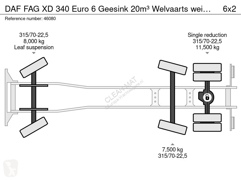 Engin de voirie DAF G XD 340 Euro 6 Geesink...