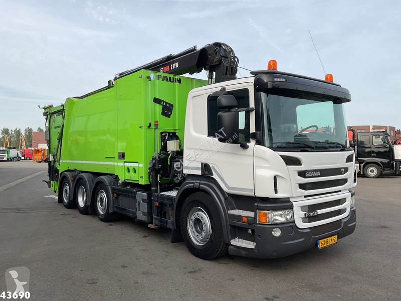 Vägmaskiner Scania 360 Faun 18m³ + Hiab crane +...