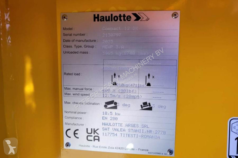 Nacelle Haulotte 12DX Valid Inspection,...