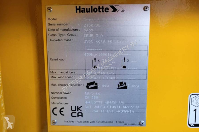 Nacelle Haulotte 12DX Valid Inspection,...