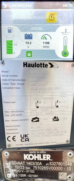 Nacelle Haulotte HA16 RT/PRO-Certificat CE...