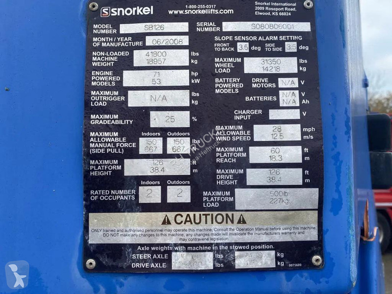 Вишка Snorkel SB126 - 38,4 METER