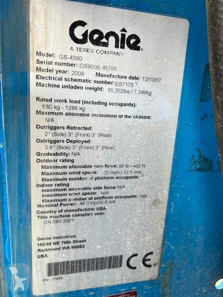 Nacela Genie GS4390 diesel 4x4 15m (1541)