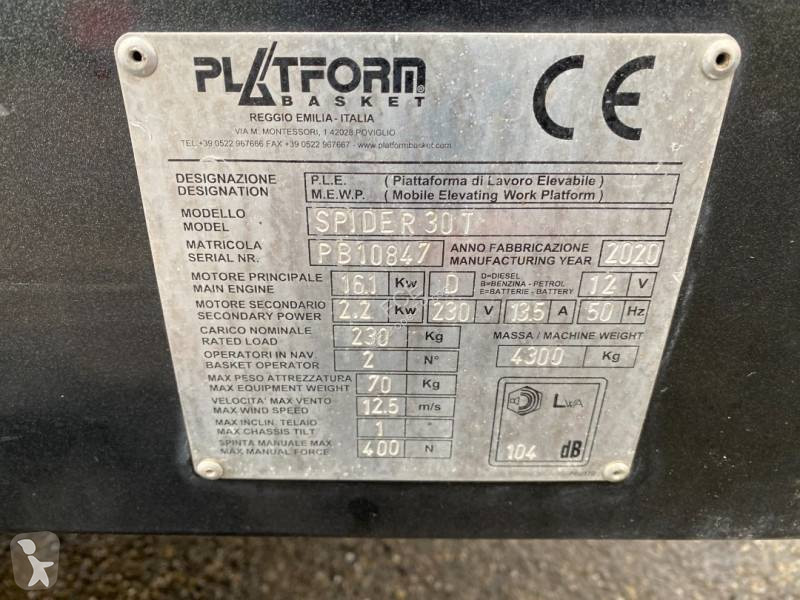 Nacelle Platform Basket SPIDER 30T /1er...