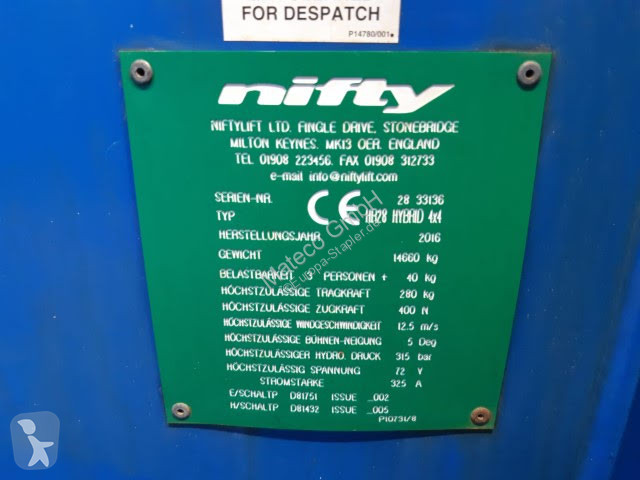 Nacelle Niftylift HR28 HYBRID 4X4