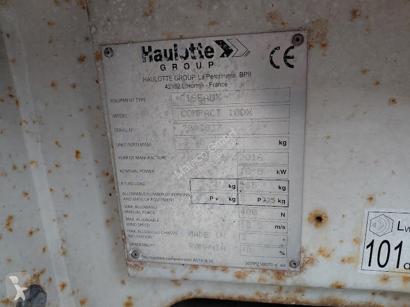 Vysokozdvižná plošina Haulotte COMPACT 10 DX