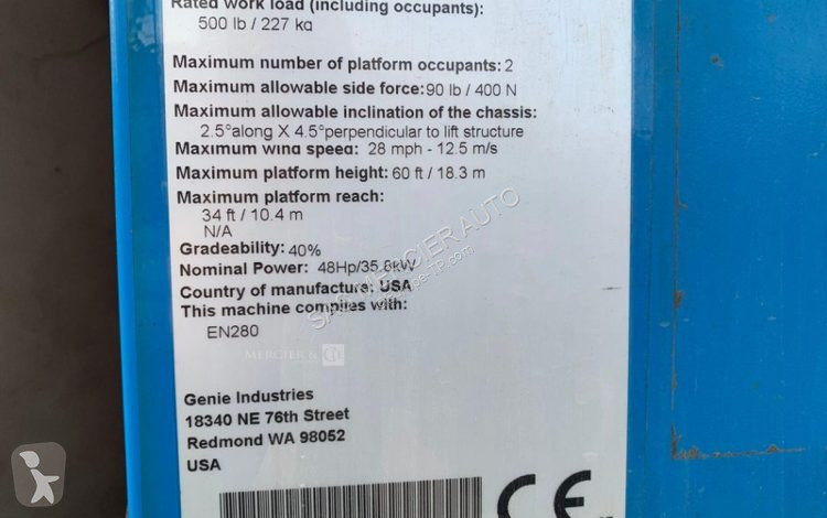 Plataforma Genie nacelle automotrice a bras...
