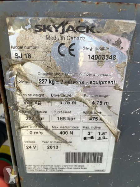 Nacelle Skyjack SJ16 Masthoogwerker Hoogwerker