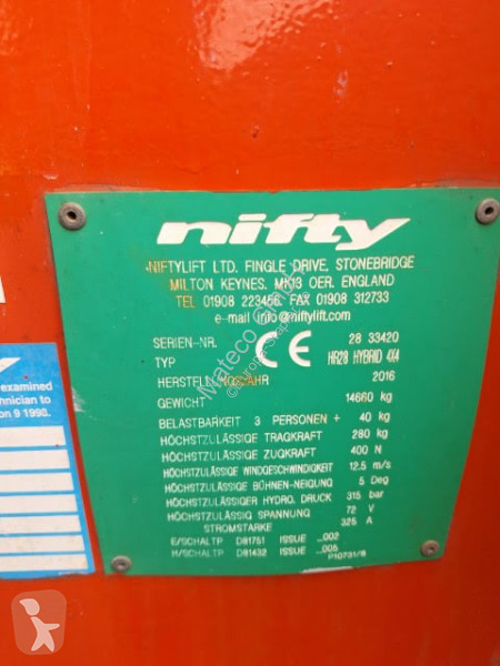 Nacelle Niftylift HR28 HYBRID 4X4