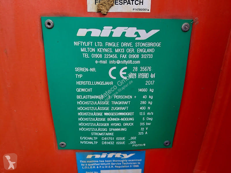 Nacelle Niftylift HR28 HYBRID 4X4