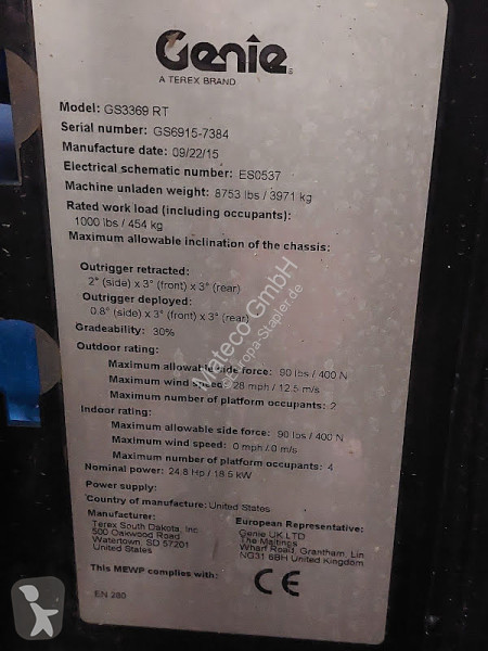 منصة تلسكوبية Genie GS3369 OR