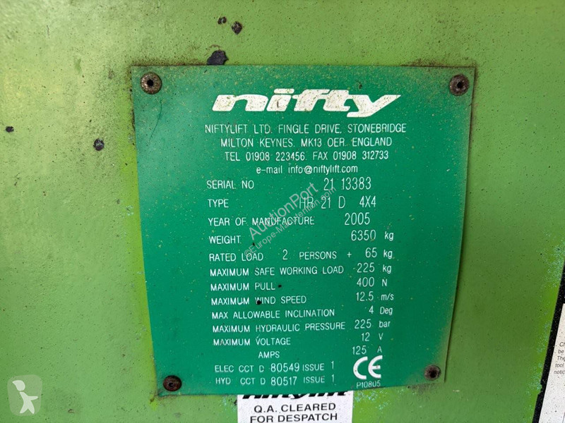 Plataforma elevadora Niftylift HR21D 4x4