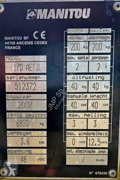 Nacelle Manitou 170AETJ