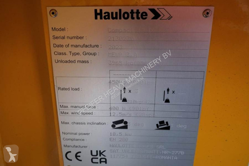 Nacelle Haulotte 12DX Valid Inspection,...
