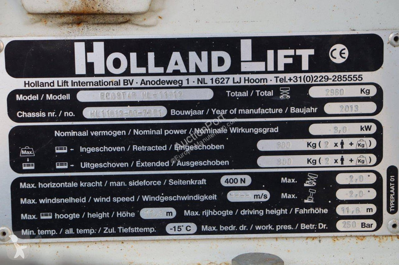 Nacelle Hollandlift Ecostar HL-11812