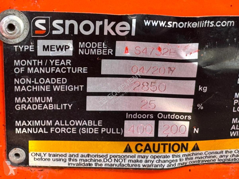 Gondola Snorkel  S4732E Nacelle ciseaux...