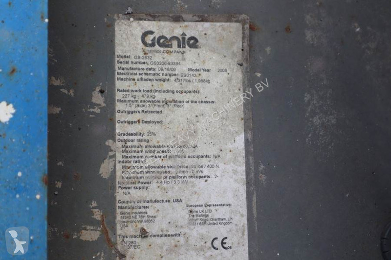 Hoogwerker Genie Electric, Working Height 10m,...