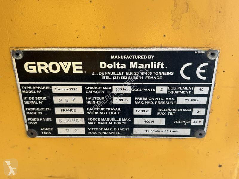 Piattaforma aerea Grove  TOUCAN 1210