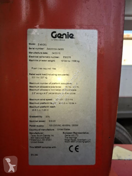 منصة تلسكوبية Genie Z-45/25J BI ENERGY