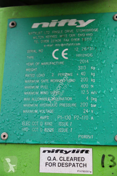 Emelőkosár Niftylift HR12NDE