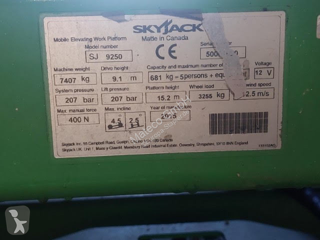 Nacelle Skyjack SJ9250 RT